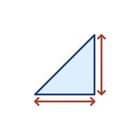 concept de vecteur de dimensions de triangle icône ou symbole de couleur