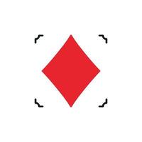 diamants jeu de carte costume vecteur concept simple icône solide rouge