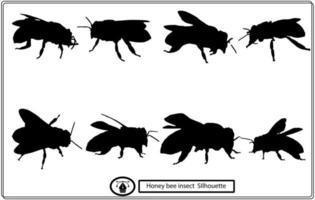 collection de cliparts de silhouettes d'abeilles gratuites vecteur