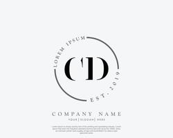 cd initial logo féminin monogramme de beauté et design de logo élégant, logo manuscrit de la signature initiale, mariage, mode, floral et botanique avec modèle créatif vecteur