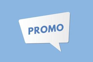 bouton de texte promotionnel. promo signe icône étiquette autocollant web boutons vecteur