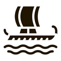 illustration de glyphe vectoriel icône navire marchand grec