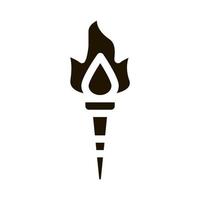 illustration de glyphe de vecteur icône torche de feu grec