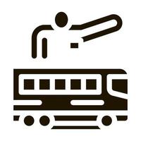 illustration de glyphe de vecteur d'icône de guide de bus