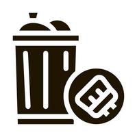 poubelle poubelle icône vecteur glyphe illustration