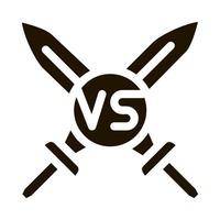 illustration de glyphe vectoriel icône de bataille d'épée