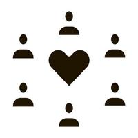 groupe humain amour icône vecteur glyphe illustration