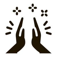 illustration de glyphe de vecteur d'icône d'applaudissement à la main