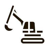 illustration de glyphe de vecteur d'icône de machine d'excavatrice