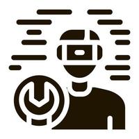 illustration de glyphe vectoriel icône de réparation de lunettes vr
