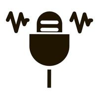 microphone ondes icône vecteur glyphe illustration