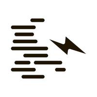 illustration de glyphe de vecteur d'icône de vitesse de foudre