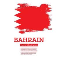 drapeau de bahreïn avec des coups de pinceau. le jour de l'indépendance. vecteur