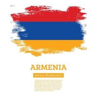 drapeau de l'arménie avec des coups de pinceau. le jour de l'indépendance. vecteur