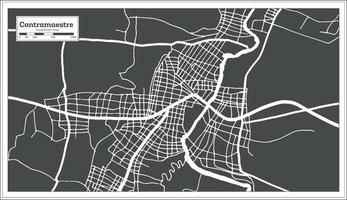 contramaestre plan de la ville de cuba dans un style rétro. carte muette. vecteur