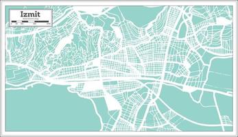 plan de la ville d'izmit turquie dans un style rétro. carte muette. vecteur