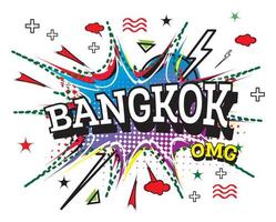 texte comique de bangkok dans un style pop art isolé sur fond blanc. vecteur