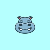 création de logo hippopotame mignon vecteur