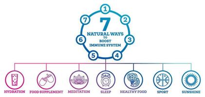 comment booster son système immunitaire. éléments infographiques isolés sur blanc. vecteur