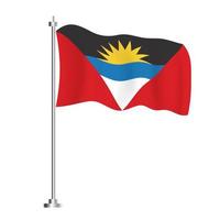 drapeau antigua et barbuda. drapeau de vague isolé du pays d'antigua-et-barbuda. vecteur
