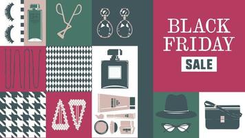 vente d'accessoires et réductions sur le black friday vecteur