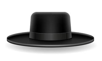 chapeau noir pour hommes juifs traditionnels vecteur