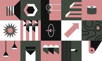 impressions carrées abstraites, conception de formes géométriques vecteur