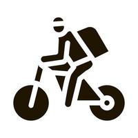 livraison de courrier par vélo icône vecteur glyphe illustration