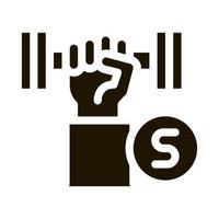illustration de glyphe de vecteur icône haltère main