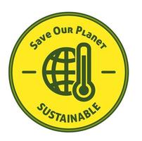 sauver notre planète vecteur d'étiquettes de produits durables