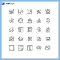 ensemble de 25 symboles d'icônes d'interface utilisateur modernes signes pour la banque de drapeau crypto bancaire rose éléments de conception vectoriels modifiables vecteur