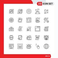 25 icônes créatives signes et symboles modernes de fil électronique plus de succès de câble éléments de conception vectoriels modifiables vecteur