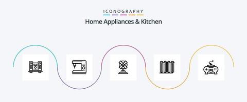 appareils électroménagers et pack d'icônes de la ligne de cuisine 5, y compris la cuisine. machine. domicile. domicile. électrique vecteur