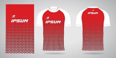 modèle de maillot de sport blanc rouge pour les uniformes d'équipe et la conception de t-shirt de football vecteur