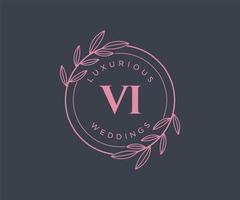 v initiales lettre modèle de logos de monogramme de mariage, modèles minimalistes et floraux modernes dessinés à la main pour cartes d'invitation, réservez la date, identité élégante. vecteur