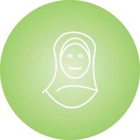 icône de vecteur ligne belle femme musulmane