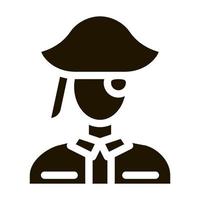 pirate silhouette icône vecteur glyphe illustration