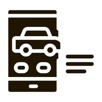 voiture téléphone écran icône vecteur glyphe illustration