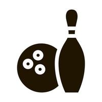 illustration de glyphe de vecteur d'icône de quille de boule de jeu