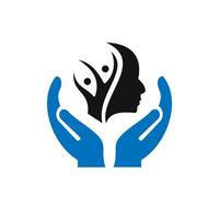 création de logo de charité à la main. logo de charité avec vecteur de concept de main. création de logo main et charité
