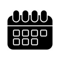 icône de calendrier glyphe noir vecteur