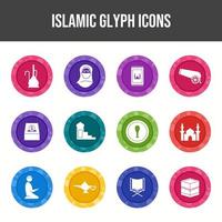ensemble d'icônes vectorielles islamiques uniques vecteur
