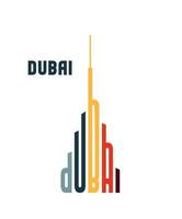 la ville du logo de dubaï vecteur