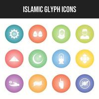 beau jeu d'icônes vectorielles islamiques vecteur