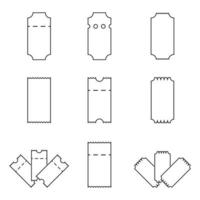 ensemble d'icônes linéaires isolées sur un billet à thème vecteur