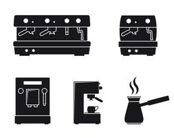 ensemble d'icônes isolées sur un thème machines à café vecteur