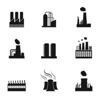 ensemble d'icônes isolées sur une couleur noire d'usine de thème vecteur