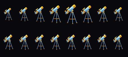 télescopes de différentes tailles avec animation brillante vecteur