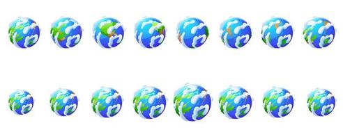 rotation du globe terrestre. icônes du monde, planète vecteur