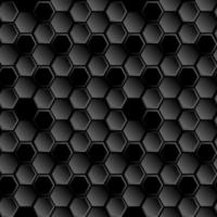 fond de ruche noire. nid d'abeille futuriste, modèle sans couture de mosaïque de cellules de ruche d'abeilles. texture de cellules de maillage géométrique réaliste. formes de miel d'abeille. hexagone, grille hexagonale, illustration vectorielle hexagonale. vecteur